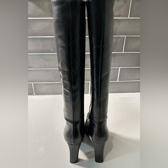 Prada Napa Leather Pointed Square Toe Heel Boots - Picture 5 of 8